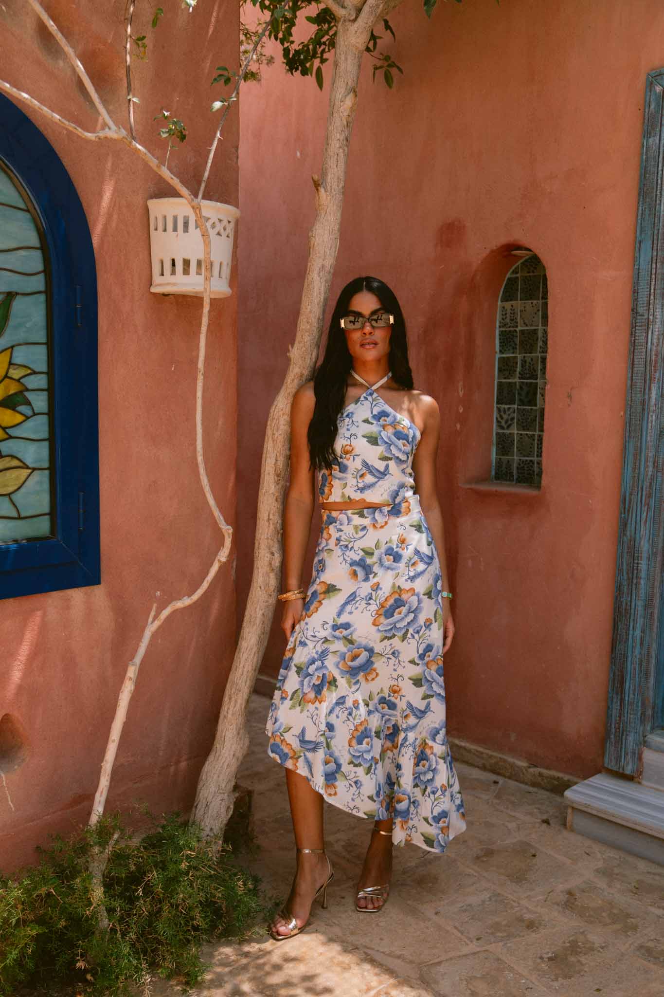 Blue Peony Ruffle Co-ord