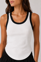 Rounded Hem Rib Top