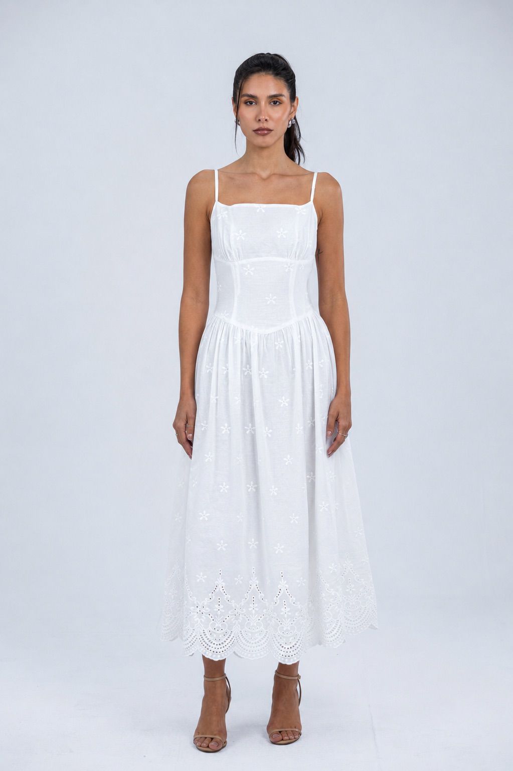 Sunlit Embriodery Hem Dress