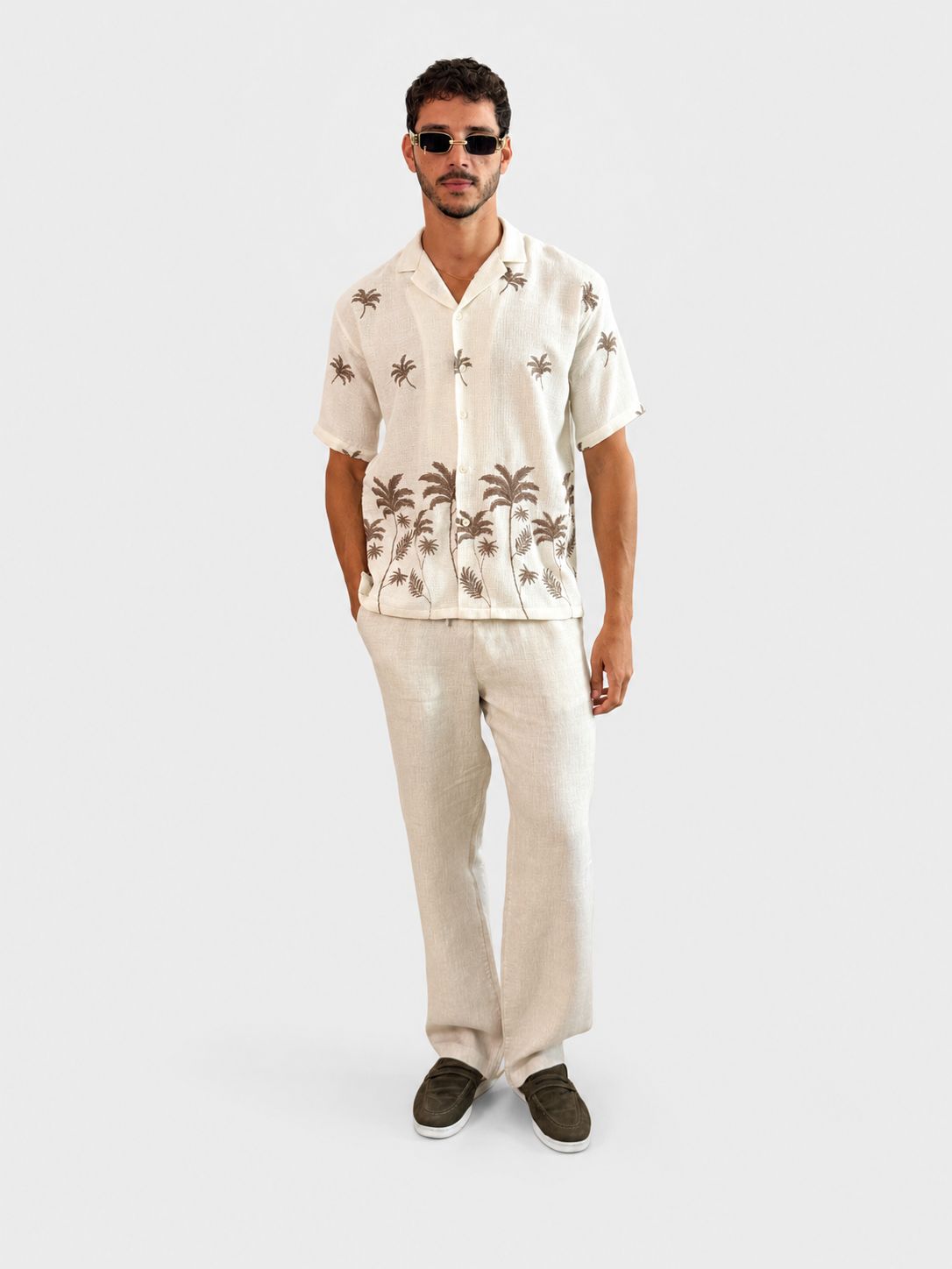 Island Palm Embriodered Shirt